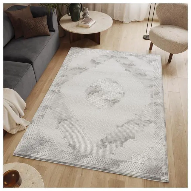 Alt view image 2 of 6 - Geometrix GC_DIM1004 Gray 7 ft. 10 in. x 10 ft. 6 in. Area Rug