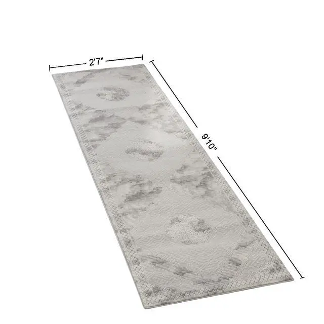 Alt view image 3 of 6 - Geometrix GC_DIM1004 Gray 2 ft. 7 in. x 9 ft. 10 in. Area Rug