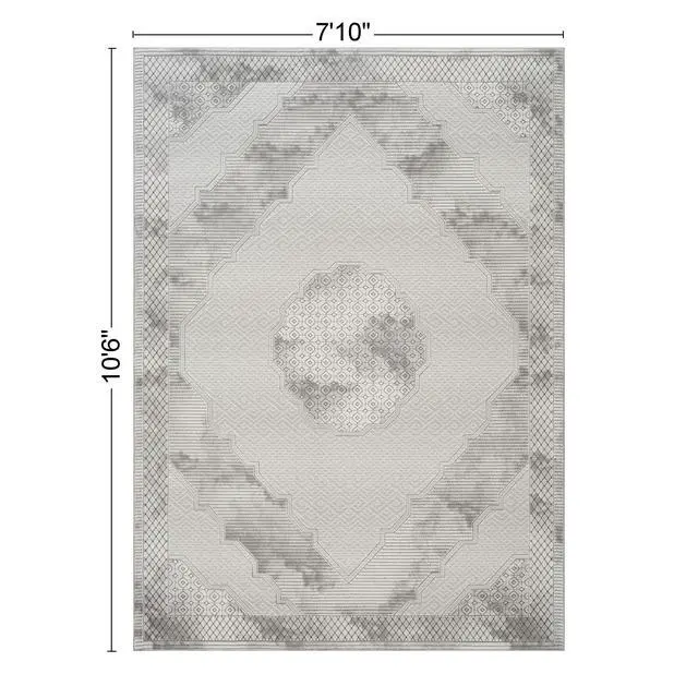 Alt view image 3 of 6 - Geometrix GC_DIM1004 Gray 7 ft. 10 in. x 10 ft. 6 in. Area Rug