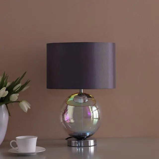 Alt view image 3 of 5 - 18.75-inch Artie Orb Iridescent Chrome Table Lamp