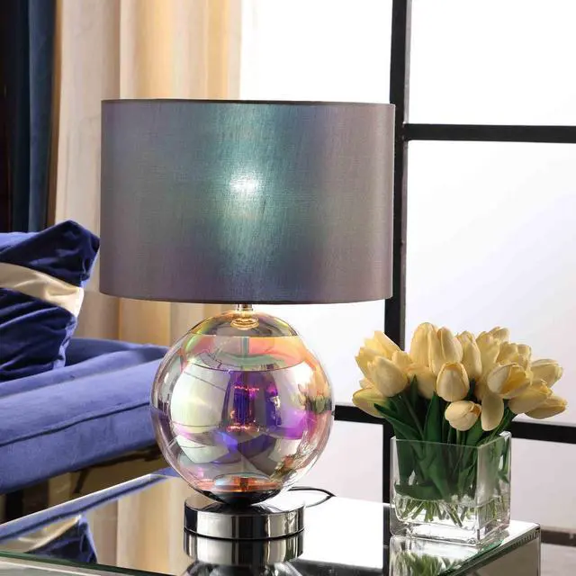 Alt view image 5 of 5 - 18.75-inch Artie Orb Iridescent Chrome Table Lamp