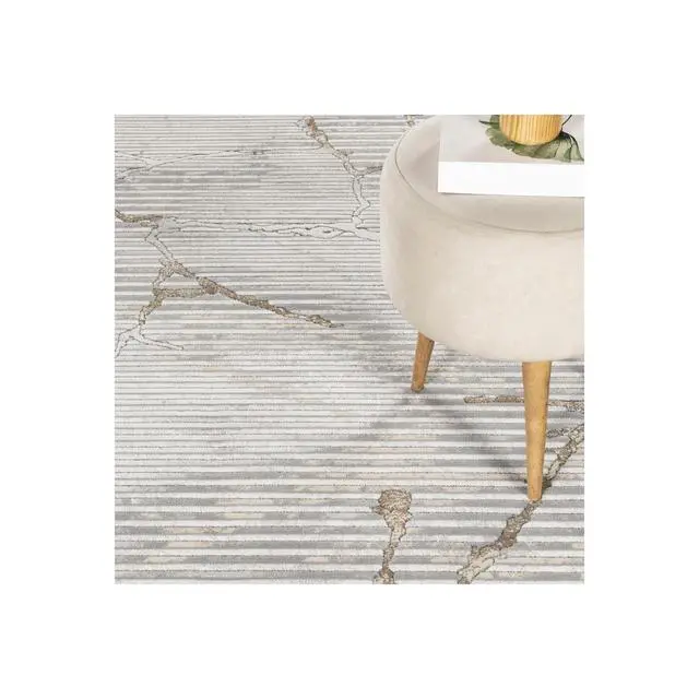 Alt view image 5 of 6 - Geometrix GC_DIM1005 Gray 7 ft. 10 in. x 10 ft. 6 in. Area Rug