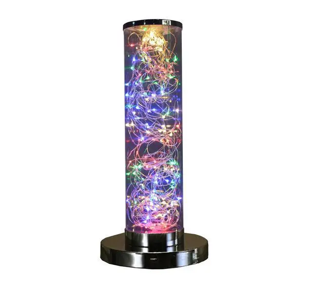 Alt view image 2 of 5 - 13-inch Exposed Multi-Colored Rope Led Namiri Column Table Lamp