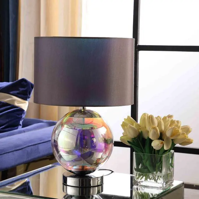 Alt view image 4 of 5 - 18.75-inch Artie Orb Iridescent Chrome Table Lamp