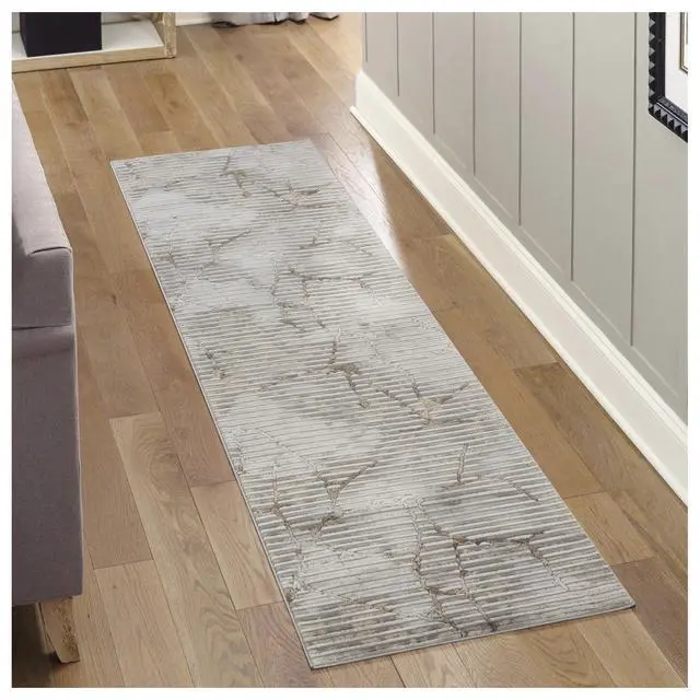 Alt view image 2 of 6 - Geometrix GC_DIM1005 Gray 2 ft. 7 in. x 9 ft. 10 in. Area Rug