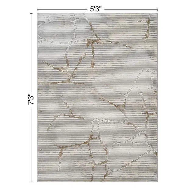 Alt view image 3 of 6 - Geometrix GC_DIM1005 Gray 5 ft. 3 in. x 7 ft. 3 in. Area Rug