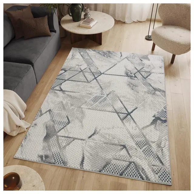 Alt view image 2 of 6 - Geometrix GC_DIM1006 Gray 7 ft. 10 in. x 10 ft. 6 in. Area Rug
