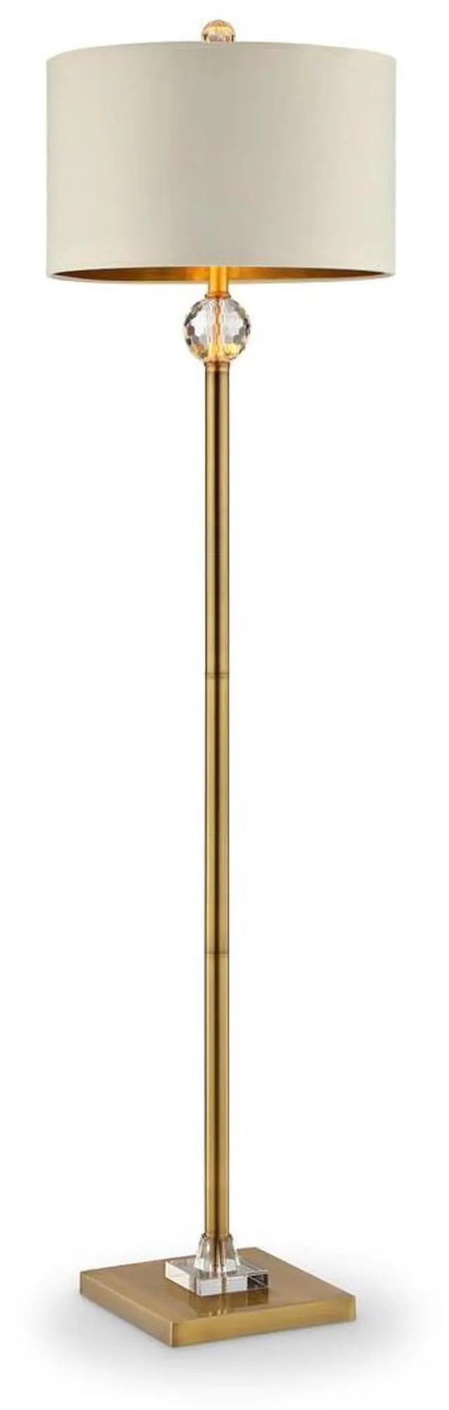 Main image of 63.25-inch Perspicio Solid Crystal Orb Gold Column Floor Lamp