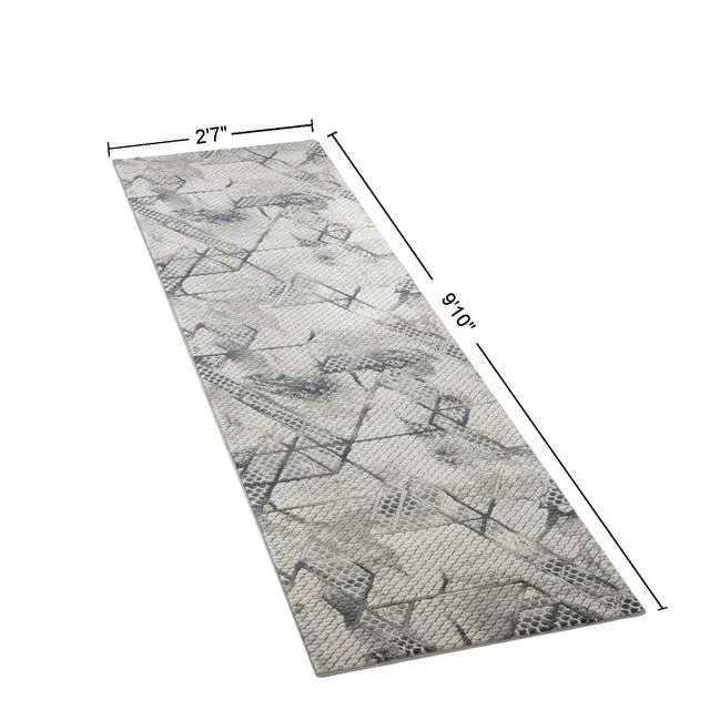 Alt view image 3 of 6 - Geometrix GC_DIM1006 Gray 2 ft. 7 in. x 9 ft. 10 in. Area Rug