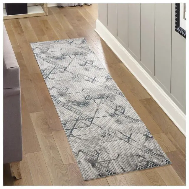Alt view image 2 of 6 - Geometrix GC_DIM1006 Gray 2 ft. 7 in. x 9 ft. 10 in. Area Rug