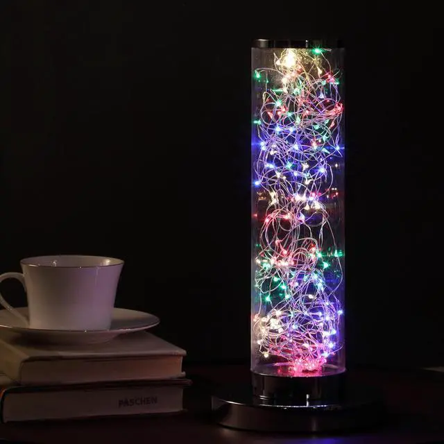 Alt view image 5 of 5 - 13-inch Exposed Multi-Colored Rope Led Namiri Column Table Lamp