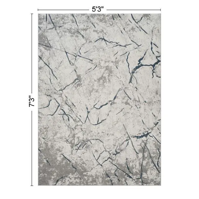 Alt view image 3 of 6 - Geometrix GC_DIM1007 Gray 5 ft. 3 in. x 7 ft. 3 in. Area Rug