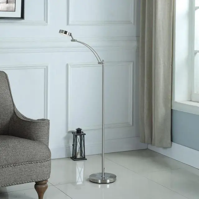 Alt view image 3 of 4 - 54-inch-Long Tinsley Silver integrated Led Task Floor Lamp