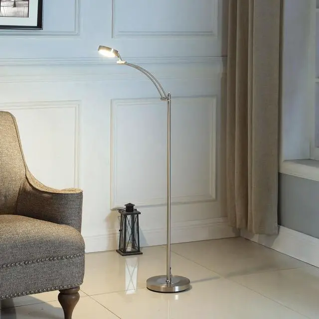 Alt view image 4 of 4 - 54-inch-Long Tinsley Silver integrated Led Task Floor Lamp