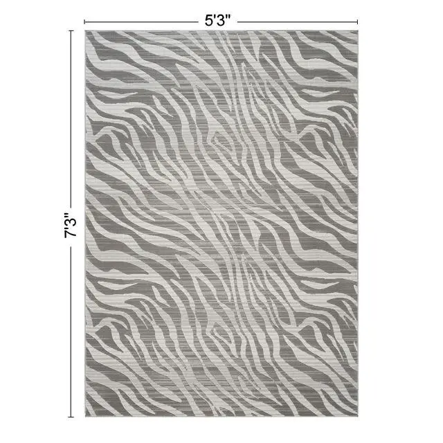Alt view image 3 of 6 - Geometrix GC_DIM1008 Gray 5 ft. 3 in. x 7 ft. 3 in. Area Rug