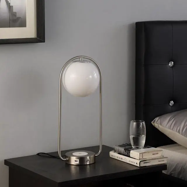 Alt view image 3 of 5 - 19.25-inch-Long Neilsen Retro Table Lamp W/ Charging Station and Usb Port