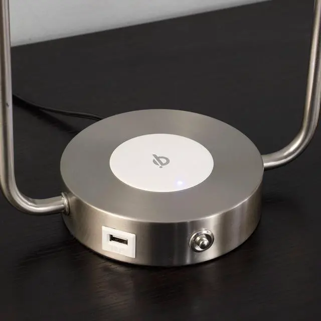 Alt view image 5 of 5 - 19.25-inch-Long Neilsen Retro Table Lamp W/ Charging Station and Usb Port