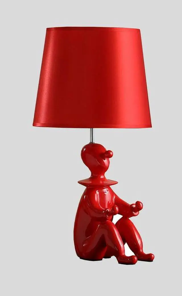 Main image of 21.25" Red Modern Clown Phone Holder Resin Table Lamp