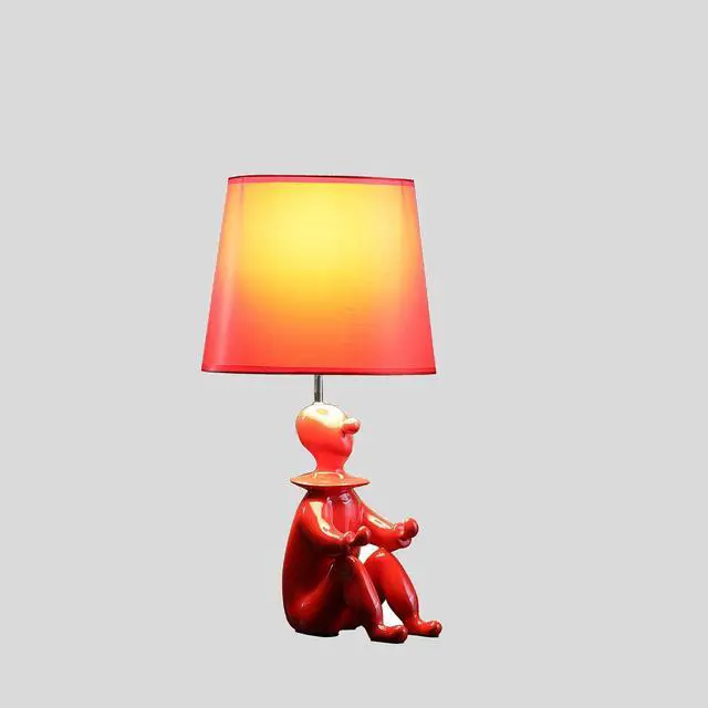 Alt view image 2 of 5 - 21.25" Red Modern Clown Phone Holder Resin Table Lamp