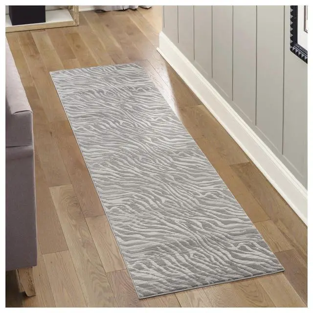 Alt view image 2 of 6 - Geometrix GC_DIM1008 Gray 2 ft. 7 in. x 9 ft. 10 in. Area Rug