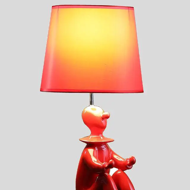 Alt view image 3 of 5 - 21.25" Red Modern Clown Phone Holder Resin Table Lamp