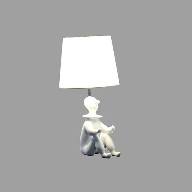 Alt view image 2 of 5 - 21.25" White Modern Clown Phone Holder Resin Table Lamp
