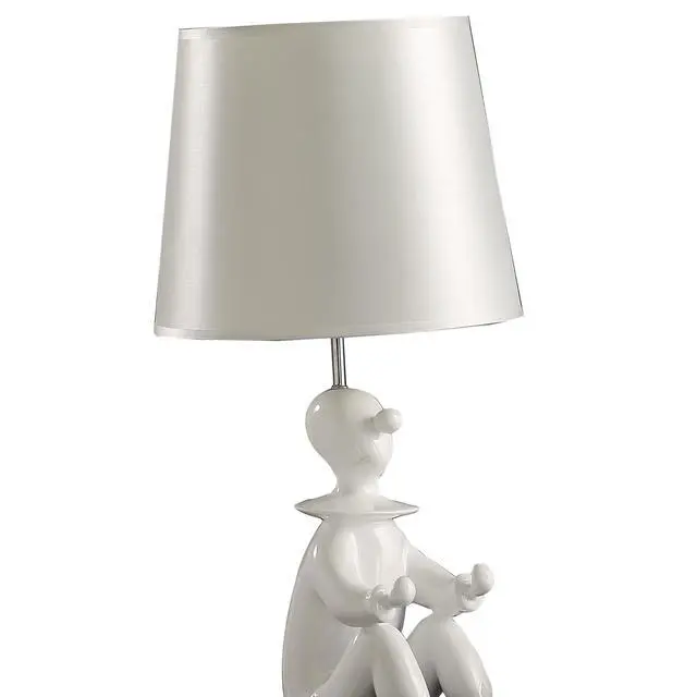Alt view image 3 of 5 - 21.25" White Modern Clown Phone Holder Resin Table Lamp