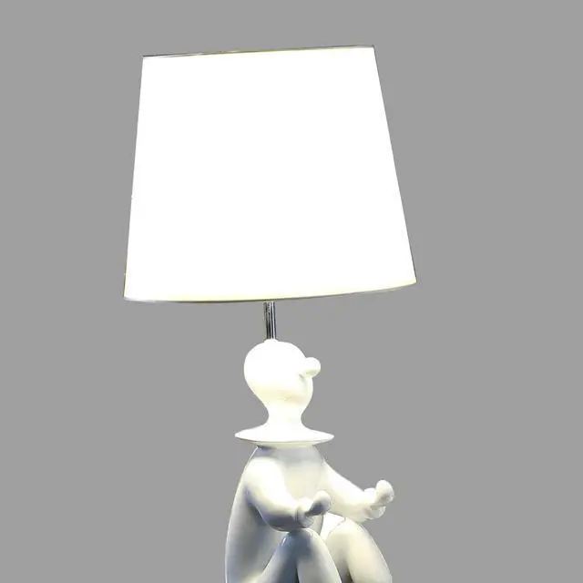 Alt view image 4 of 5 - 21.25" White Modern Clown Phone Holder Resin Table Lamp
