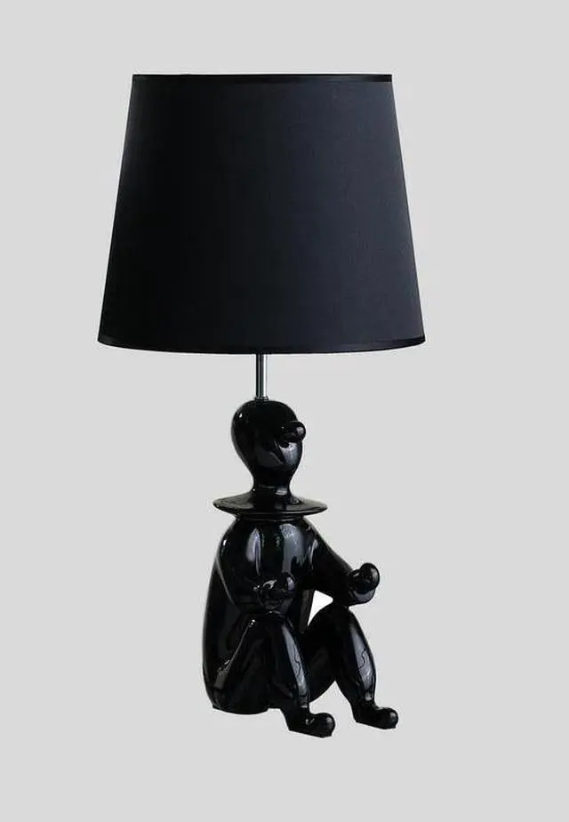 Main image of 21.25" Black Modern Clown Phone Holder Resin Table Lamp