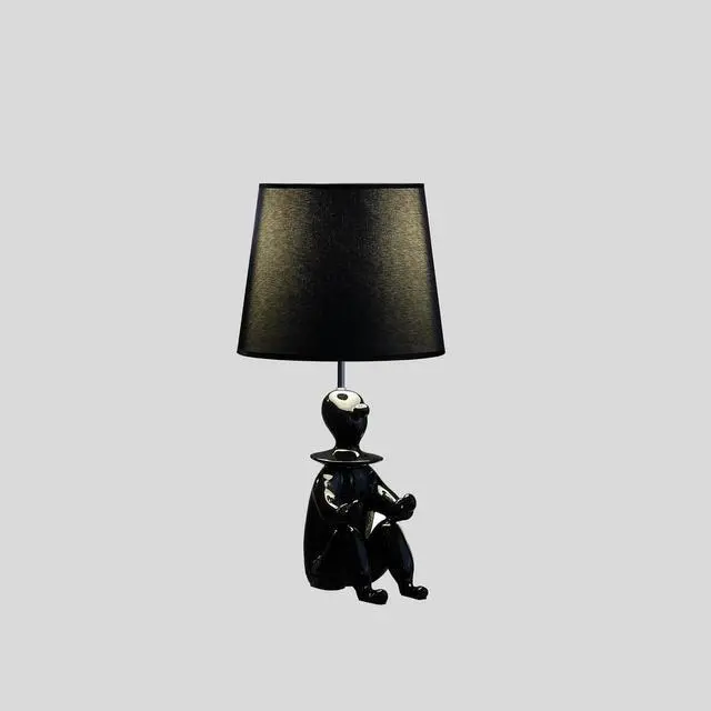 Alt view image 2 of 5 - 21.25" Black Modern Clown Phone Holder Resin Table Lamp