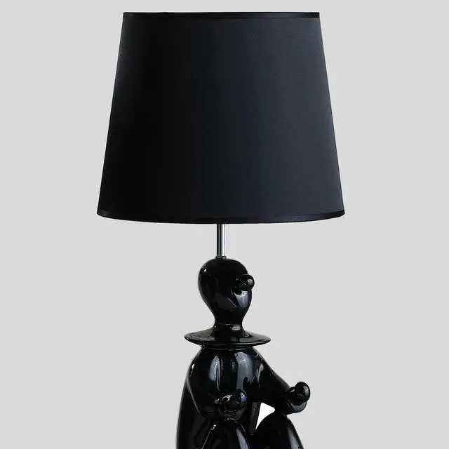 Alt view image 3 of 5 - 21.25" Black Modern Clown Phone Holder Resin Table Lamp