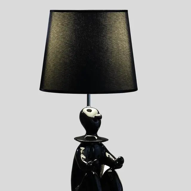 Alt view image 5 of 5 - 21.25" Black Modern Clown Phone Holder Resin Table Lamp