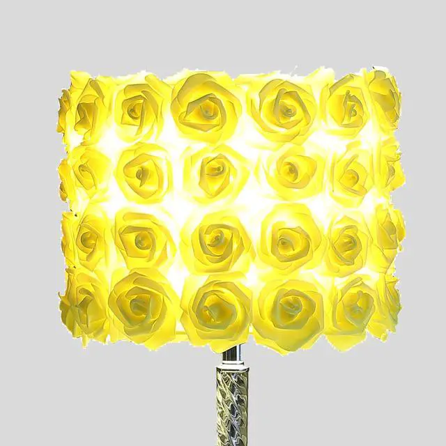 Alt view image 3 of 5 - 18.25" Yellow Roses in Bloom Acrylic / Metal Table Lamp
