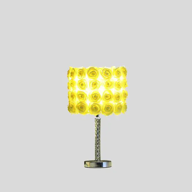Alt view image 2 of 5 - 18.25" Yellow Roses in Bloom Acrylic / Metal Table Lamp