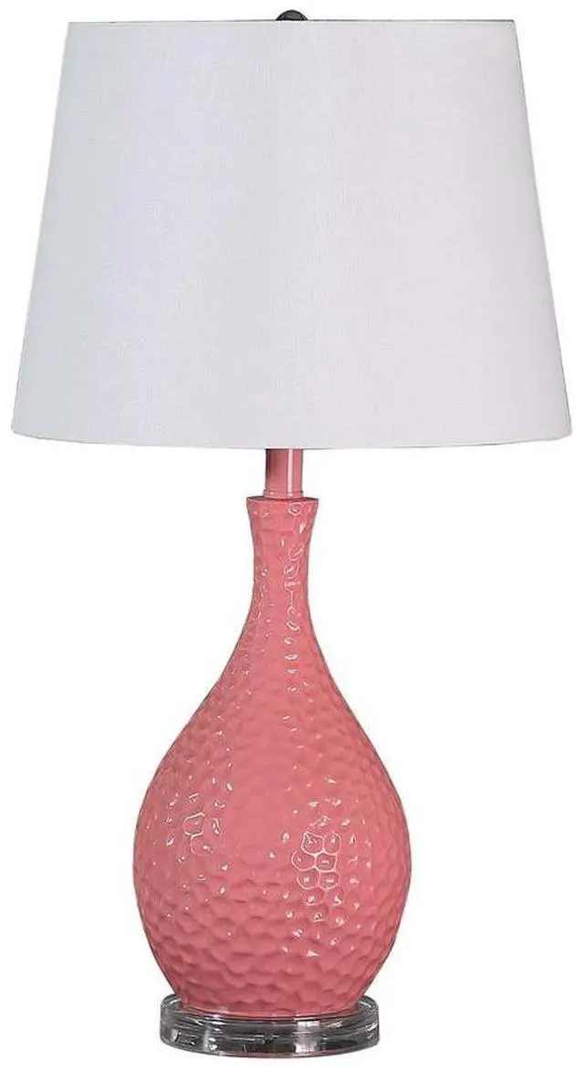 Main image of 28" Pink Telli Pebble Mid-Century Resin Table Lamp