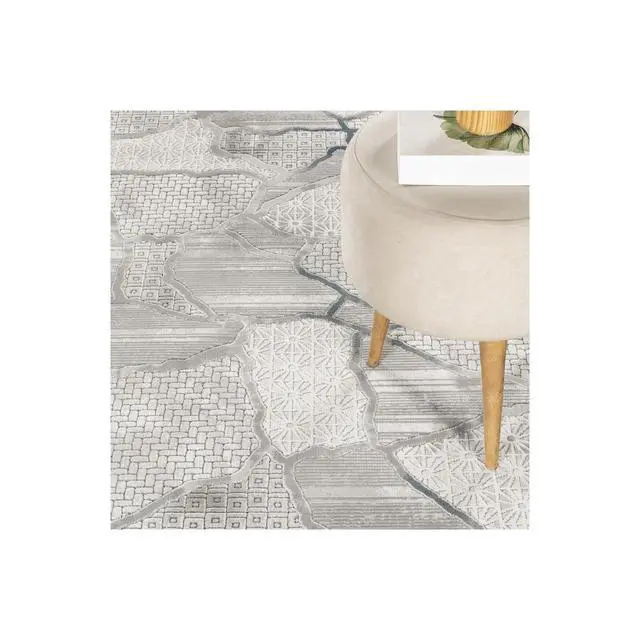 Alt view image 5 of 6 - Geometrix GC_DIM1010 Gray 7 ft. 10 in. x 10 ft. 6 in. Area Rug