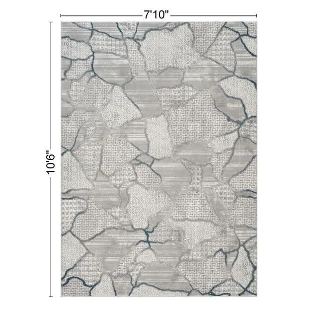 Alt view image 3 of 6 - Geometrix GC_DIM1010 Gray 7 ft. 10 in. x 10 ft. 6 in. Area Rug