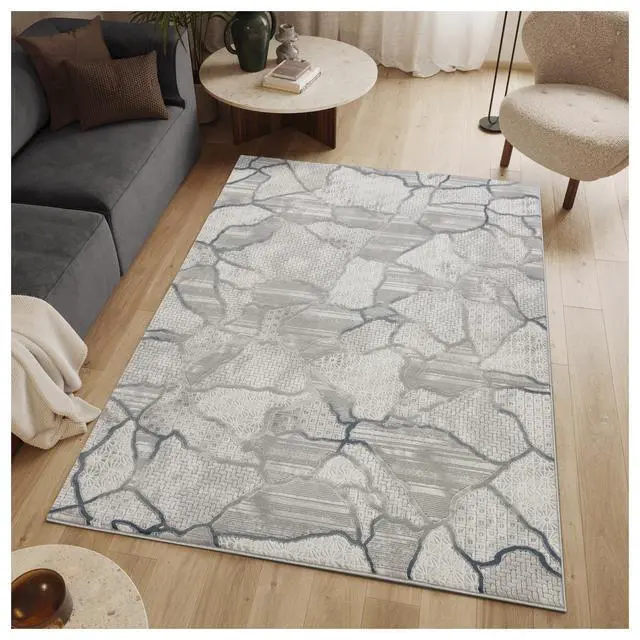 Alt view image 2 of 6 - Geometrix GC_DIM1010 Gray 7 ft. 10 in. x 10 ft. 6 in. Area Rug
