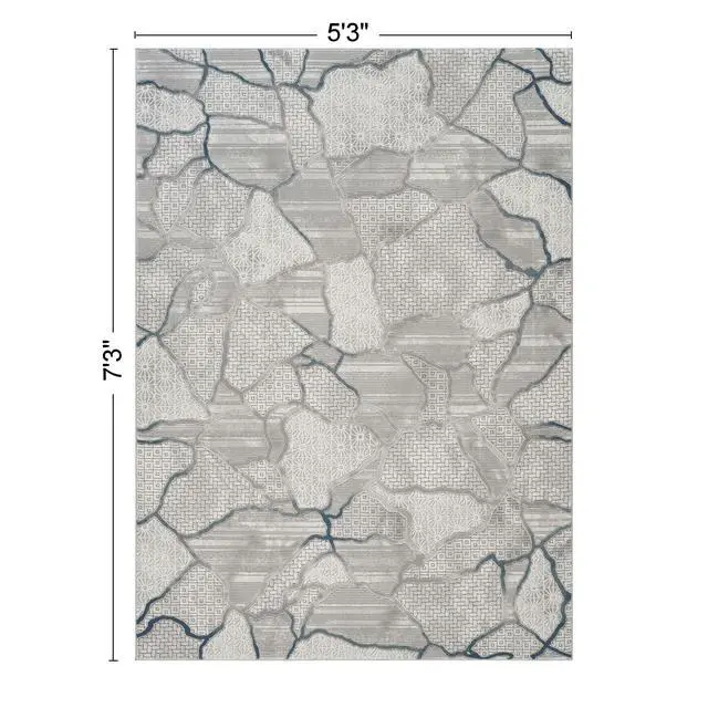 Alt view image 3 of 6 - Geometrix GC_DIM1010 Gray 5 ft. 3 in. x 7 ft. 3 in. Area Rug