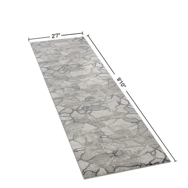Alt view image 3 of 6 - Geometrix GC_DIM1010 Gray 2 ft. 7 in. x 9 ft. 10 in. Area Rug