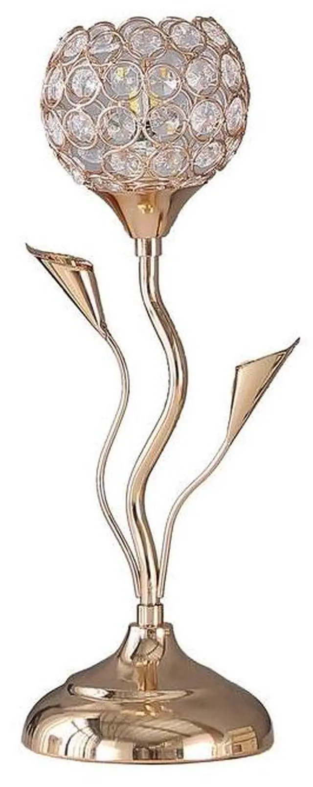 Main image of 14" Rose Gold Floral Bell Glam Metal Table Lamp