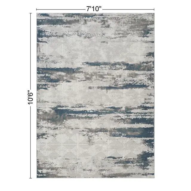 Alt view image 3 of 6 - Geometrix GC_DIM1011 Gray 7 ft. 10 in. x 10 ft. 6 in. Area Rug