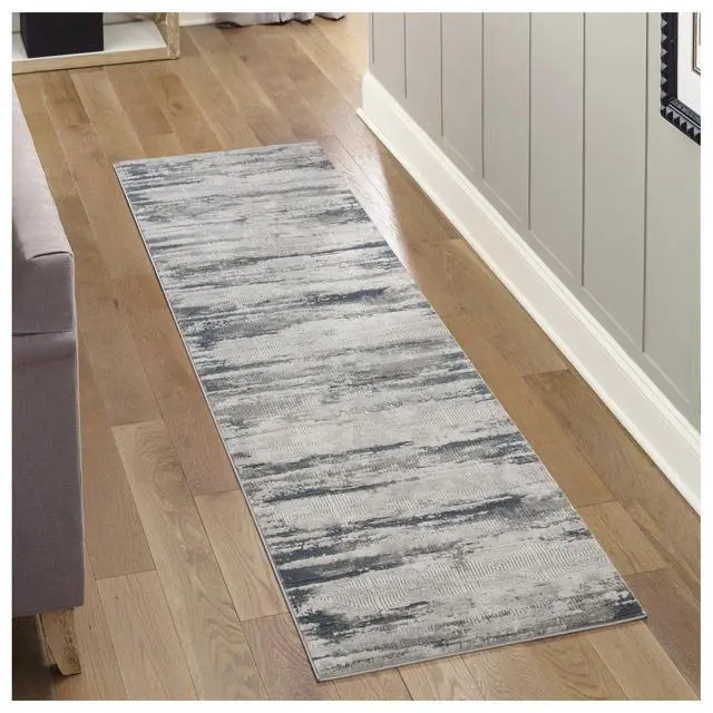 Alt view image 2 of 7 - Geometrix GC_DIM1011 Gray 2 ft. 7 in. x 9 ft. 10 in. Area Rug