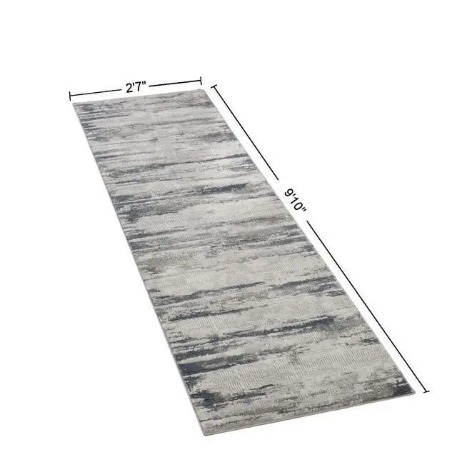 Alt view image 3 of 7 - Geometrix GC_DIM1011 Gray 2 ft. 7 in. x 9 ft. 10 in. Area Rug