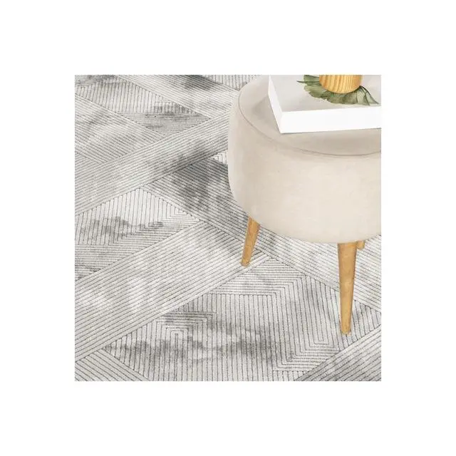 Alt view image 6 of 6 - Geometrix GC_DIM1012 Gray 7 ft. 10 in. x 10 ft. 6 in. Area Rug