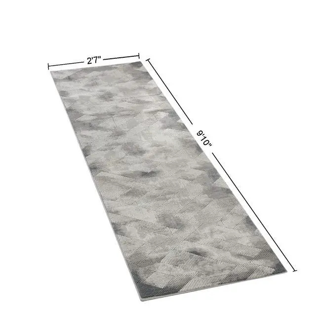 Alt view image 3 of 7 - Geometrix GC_DIM1012 Gray 2 ft. 7 in. x 9 ft. 10 in. Area Rug