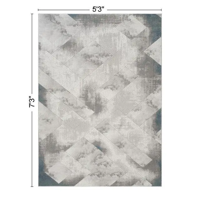 Alt view image 5 of 7 - Geometrix GC_DIM1012 Gray 2 ft. 7 in. x 9 ft. 10 in. Area Rug