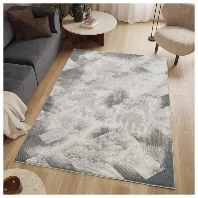 Alt view image 7 of 7 - Geometrix GC_DIM1012 Gray 2 ft. 7 in. x 9 ft. 10 in. Area Rug