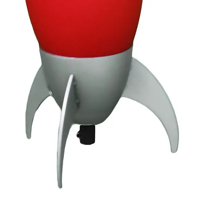 Alt view image 5 of 5 - 10.5" Tall Acrylic Kids Table Lamp, Rocket Ship Design, Red