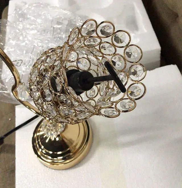 Alt view image 5 of 5 - 18.75" Rose Gold 2-Floral Trumpet Glam Metal Table Lamp